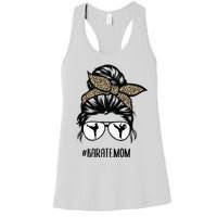 Karate Mom Leopard messy bun hair glasses Women's Racerback Tank