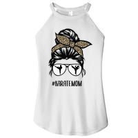 Karate Mom Leopard messy bun hair glasses Women's Perfect Tri Rocker Tank