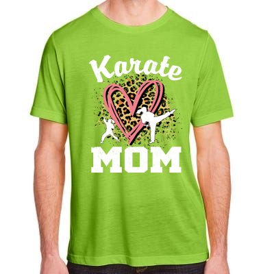 Karate Mom Leopard Heart Gift Adult ChromaSoft Performance T-Shirt