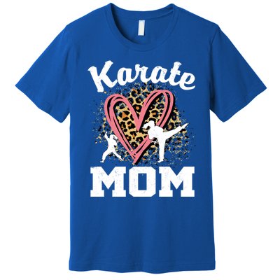 Karate Mom Leopard Heart Gift Premium T-Shirt