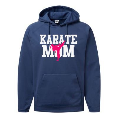 Karate Mom Mother's Day Martial Arts Kickboxing Taekwondo Performance Fleece Hoodie