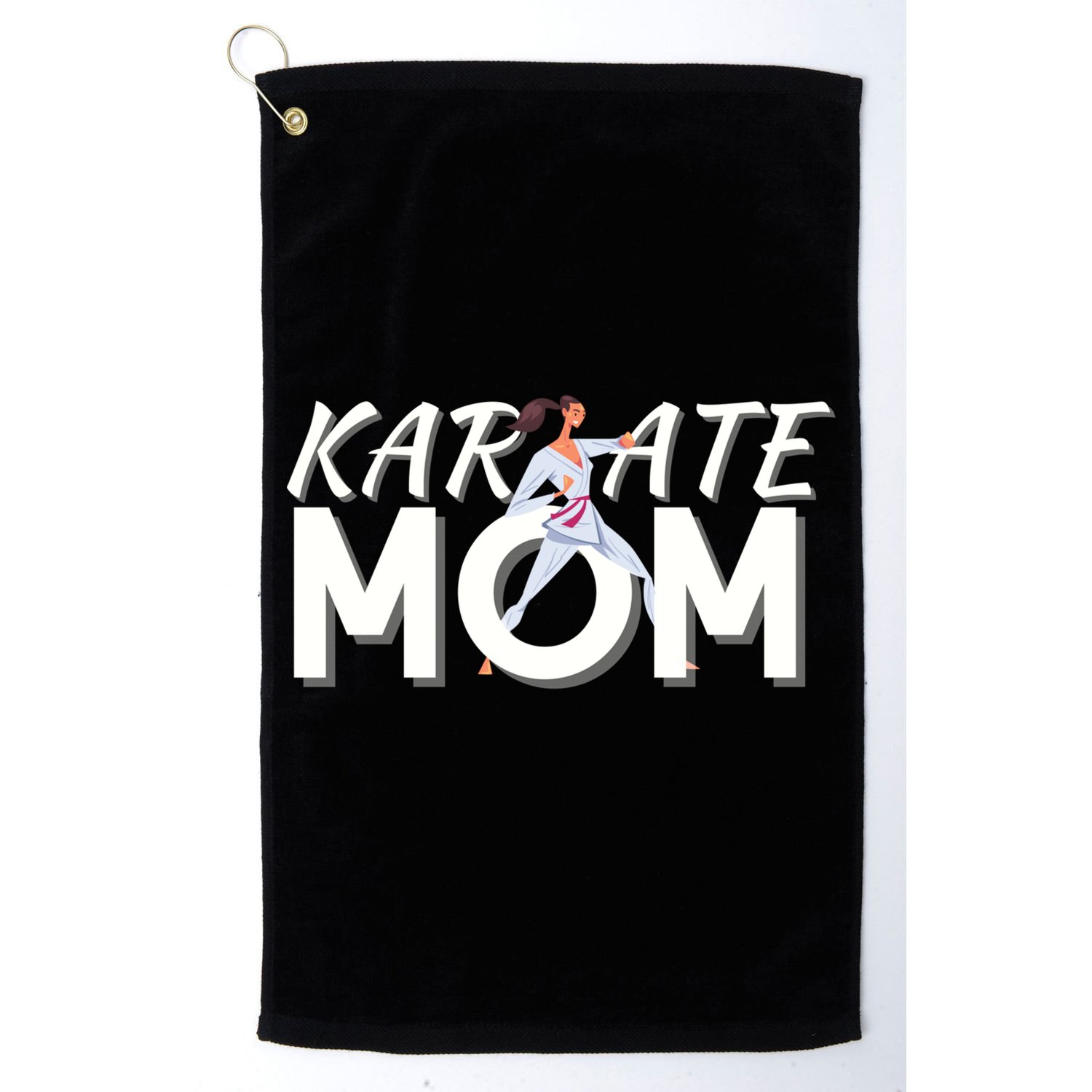 Karate Mom Martial Arts Cool Strong Mom Funny Gift Golf Towel