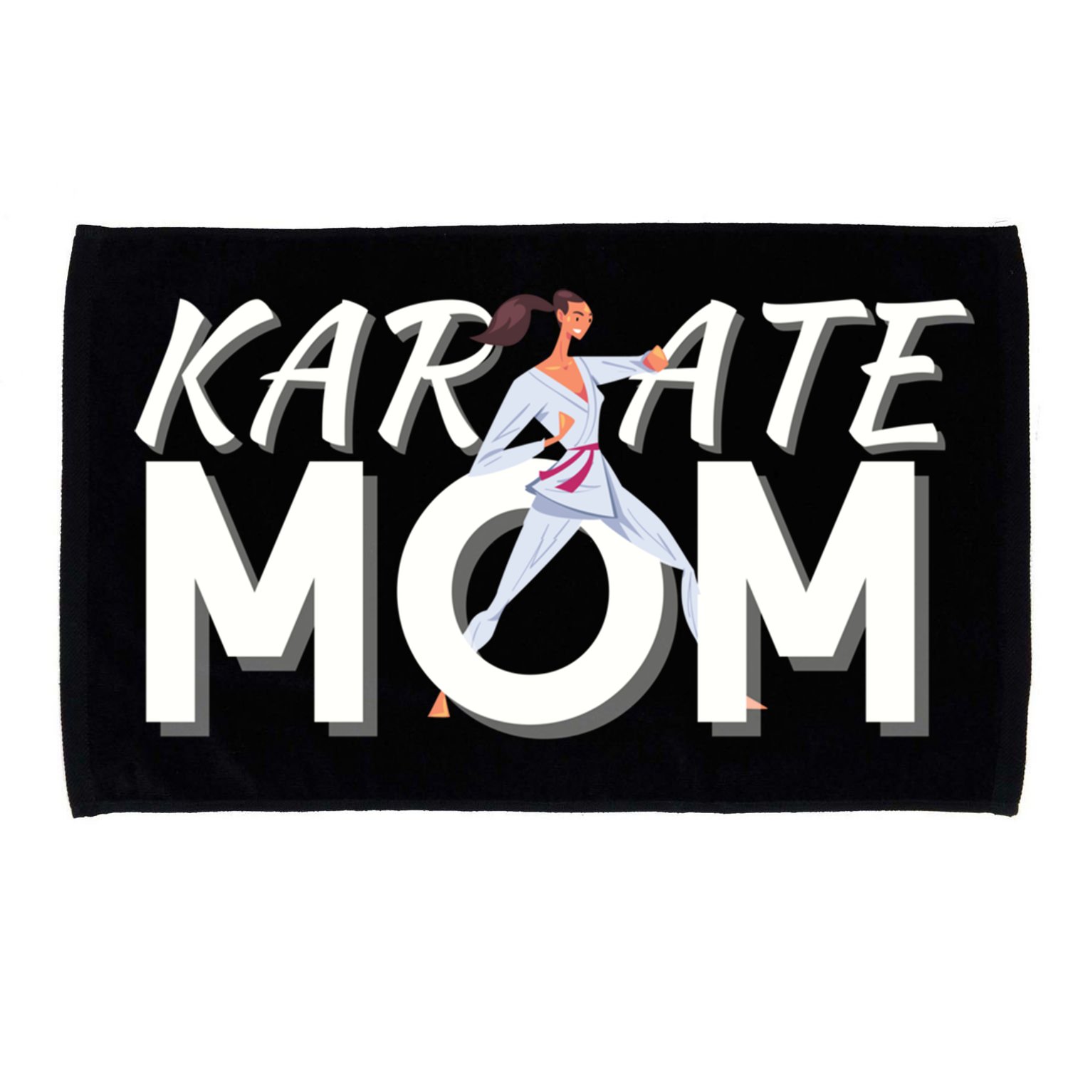 Karate Mom Martial Arts Cool Strong Mom Funny Gift Microfiber Hand Towel