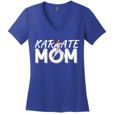 Karate Mom Martial Arts Cool Strong Mom Funny Gift Women's V-Neck T-Shirt