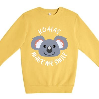 Koalas Make Me Smile Eucalyptus Bear Gift Premium Crewneck Sweatshirt