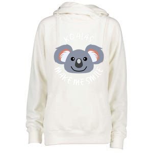 Koalas Make Me Smile Eucalyptus Bear Gift Womens Funnel Neck Pullover Hood