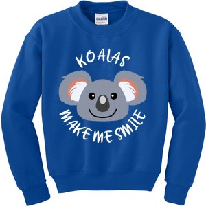 Koalas Make Me Smile Eucalyptus Bear Gift Kids Sweatshirt