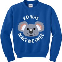 Koalas Make Me Smile Eucalyptus Bear Gift Kids Sweatshirt