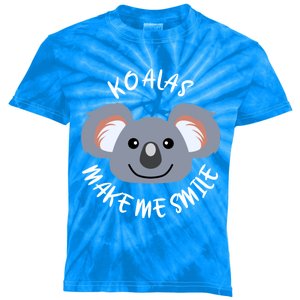 Koalas Make Me Smile Eucalyptus Bear Gift Kids Tie-Dye T-Shirt