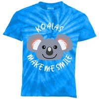 Koalas Make Me Smile Eucalyptus Bear Gift Kids Tie-Dye T-Shirt