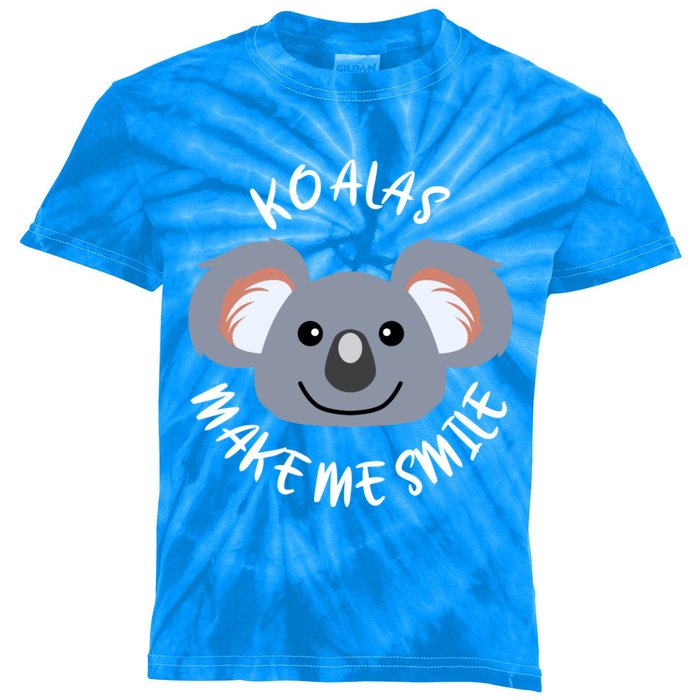 Koalas Make Me Smile Eucalyptus Bear Gift Kids Tie-Dye T-Shirt