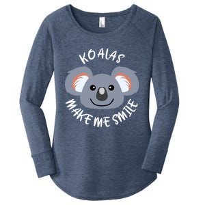 Koalas Make Me Smile Eucalyptus Bear Gift Women's Perfect Tri Tunic Long Sleeve Shirt