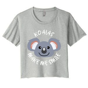 Koalas Make Me Smile Eucalyptus Bear Gift Women's Crop Top Tee