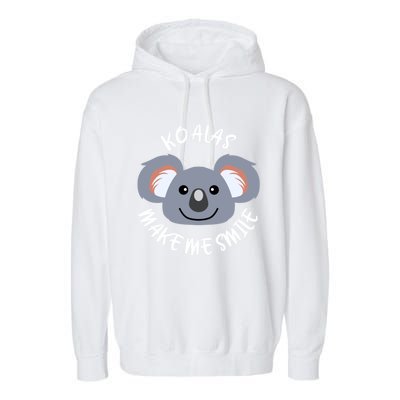 Koalas Make Me Smile Eucalyptus Bear Gift Garment-Dyed Fleece Hoodie