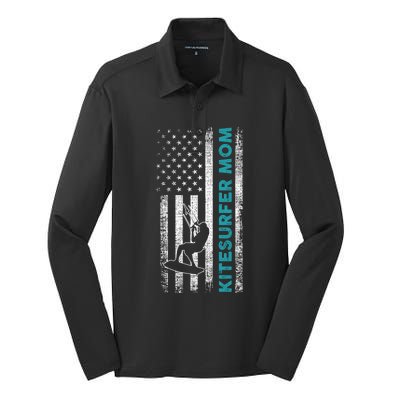 Kitesurfing Mom Mother Kitesurfer Cool Gift Silk Touch Performance Long Sleeve Polo