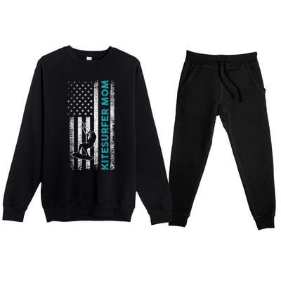 Kitesurfing Mom Mother Kitesurfer Cool Gift Premium Crewneck Sweatsuit Set