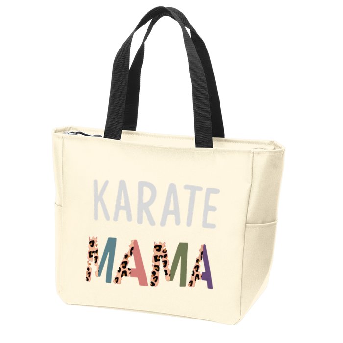 Karate Mama Martial Art Women Gift Funny Karate Mom Zip Tote Bag