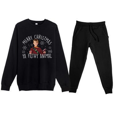 Kevin Mccallister Merry Christmas Ya Filthy Animal Kevin Mccallister Premium Crewneck Sweatsuit Set