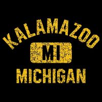 Kalamazoo MI Michigan Gym Style Distressed Amber Print Toddler T-Shirt