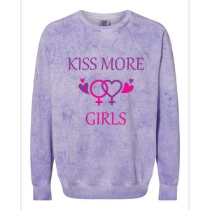 Kiss More More Lesbian Gay Outfit Cute Gift Colorblast Crewneck Sweatshirt