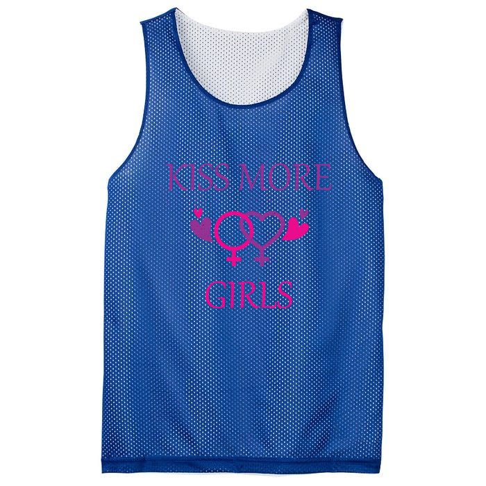 Kiss More More Lesbian Gay Outfit Cute Gift Mesh Reversible Basketball Jersey Tank