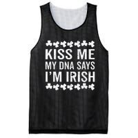 Kissing Me My DNA Says I'm Irish St Patricks Day Vintage Mesh Reversible Basketball Jersey Tank