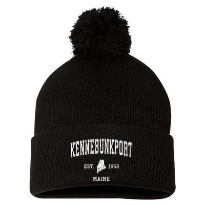 Kennebunkport Maine Me Vintage Athletic Sports Pom Pom 12in Knit Beanie