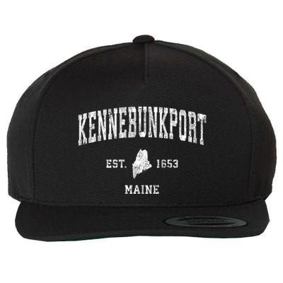 Kennebunkport Maine Me Vintage Athletic Sports Wool Snapback Cap