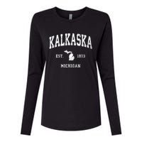 Kalkaska Michigan Mi Vintage Athletic Sports Womens Cotton Relaxed Long Sleeve T-Shirt