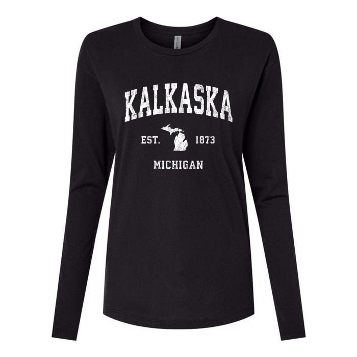 Kalkaska Michigan Mi Vintage Athletic Sports Womens Cotton Relaxed Long Sleeve T-Shirt