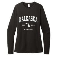 Kalkaska Michigan Mi Vintage Athletic Sports Womens CVC Long Sleeve Shirt