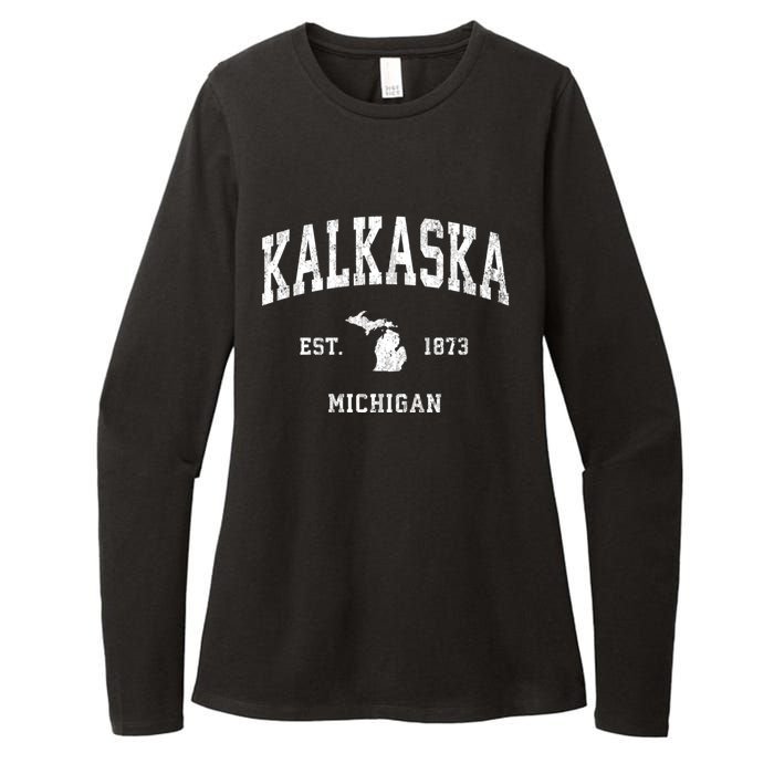 Kalkaska Michigan Mi Vintage Athletic Sports Womens CVC Long Sleeve Shirt