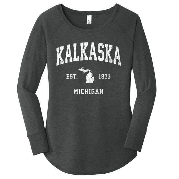 Kalkaska Michigan Mi Vintage Athletic Sports Women's Perfect Tri Tunic Long Sleeve Shirt