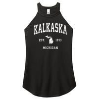 Kalkaska Michigan Mi Vintage Athletic Sports Women's Perfect Tri Rocker Tank