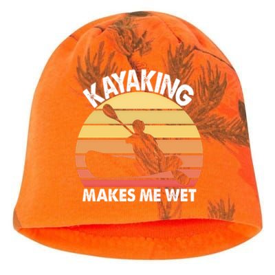 Kayaking Makes Me Wet Funny Kayak Cool Gift Kati - Camo Knit Beanie