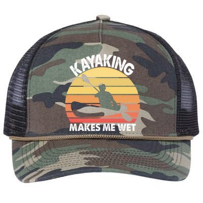 Kayaking Makes Me Wet Funny Kayak Cool Gift Retro Rope Trucker Hat Cap