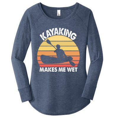 Kayaking Makes Me Wet Funny Kayak Cool Gift Women's Perfect Tri Tunic Long Sleeve Shirt