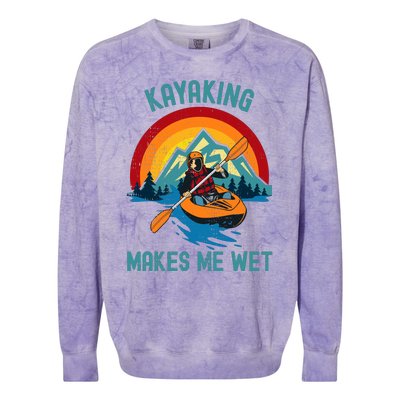 Kayaking Makes Me Wet Colorblast Crewneck Sweatshirt