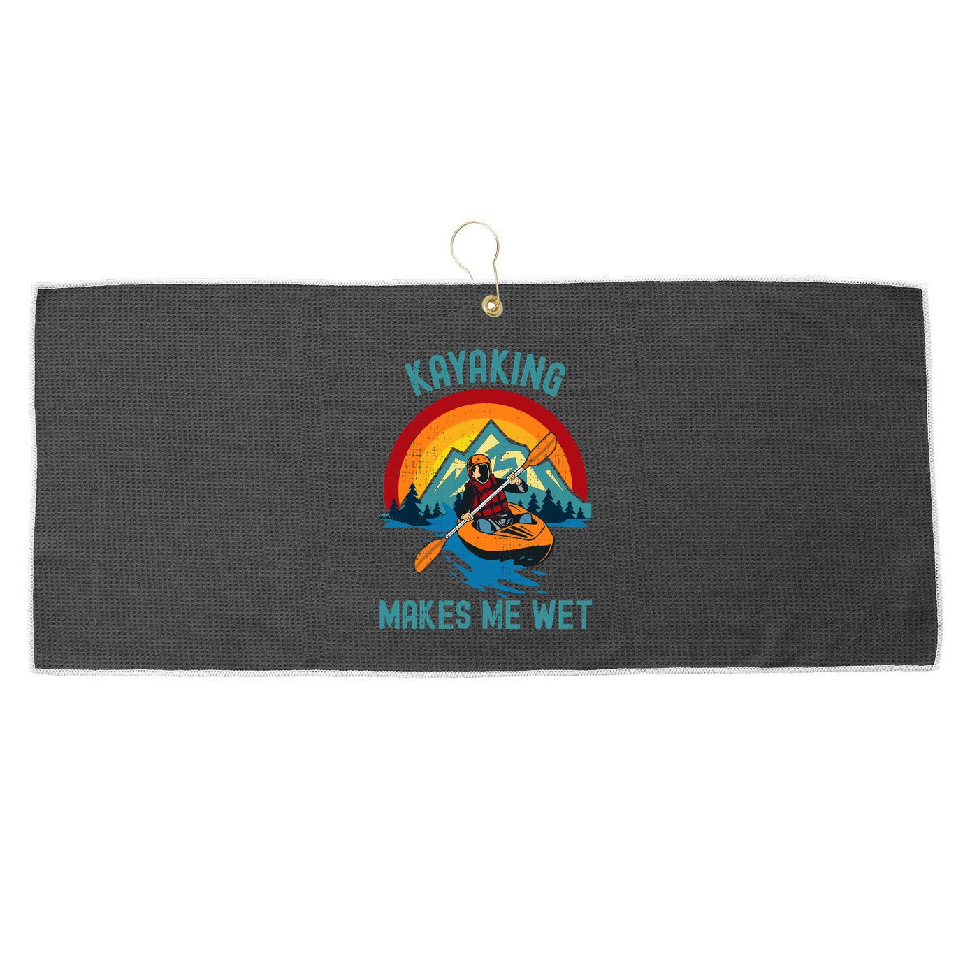 Kayaking Makes Me Wet Large Microfiber Waffle Golf Towel
