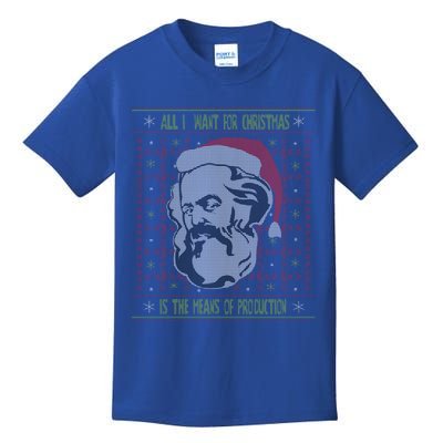 Karl Marx Means Of Production Ugly Christmas Sweater Gift Kids T-Shirt