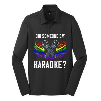 Karaoke Microphone Machine Music Singer Silk Touch Performance Long Sleeve Polo