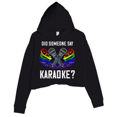 Karaoke Microphone Machine Music Singer Crop Fleece Hoodie