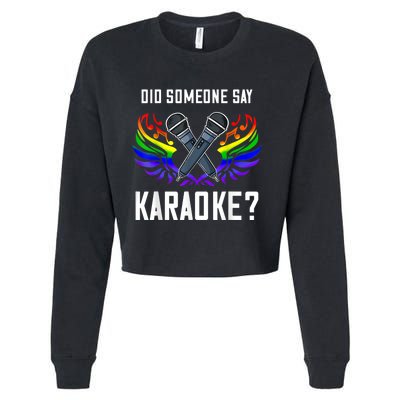 Karaoke Microphone Machine Music Singer Cropped Pullover Crew