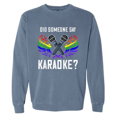 Karaoke Microphone Machine Music Singer Garment-Dyed Sweatshirt