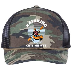 Kayaking Makes Me Wet Kayak River Funny Canoeing Rowing Boat Great Gift Retro Rope Trucker Hat Cap