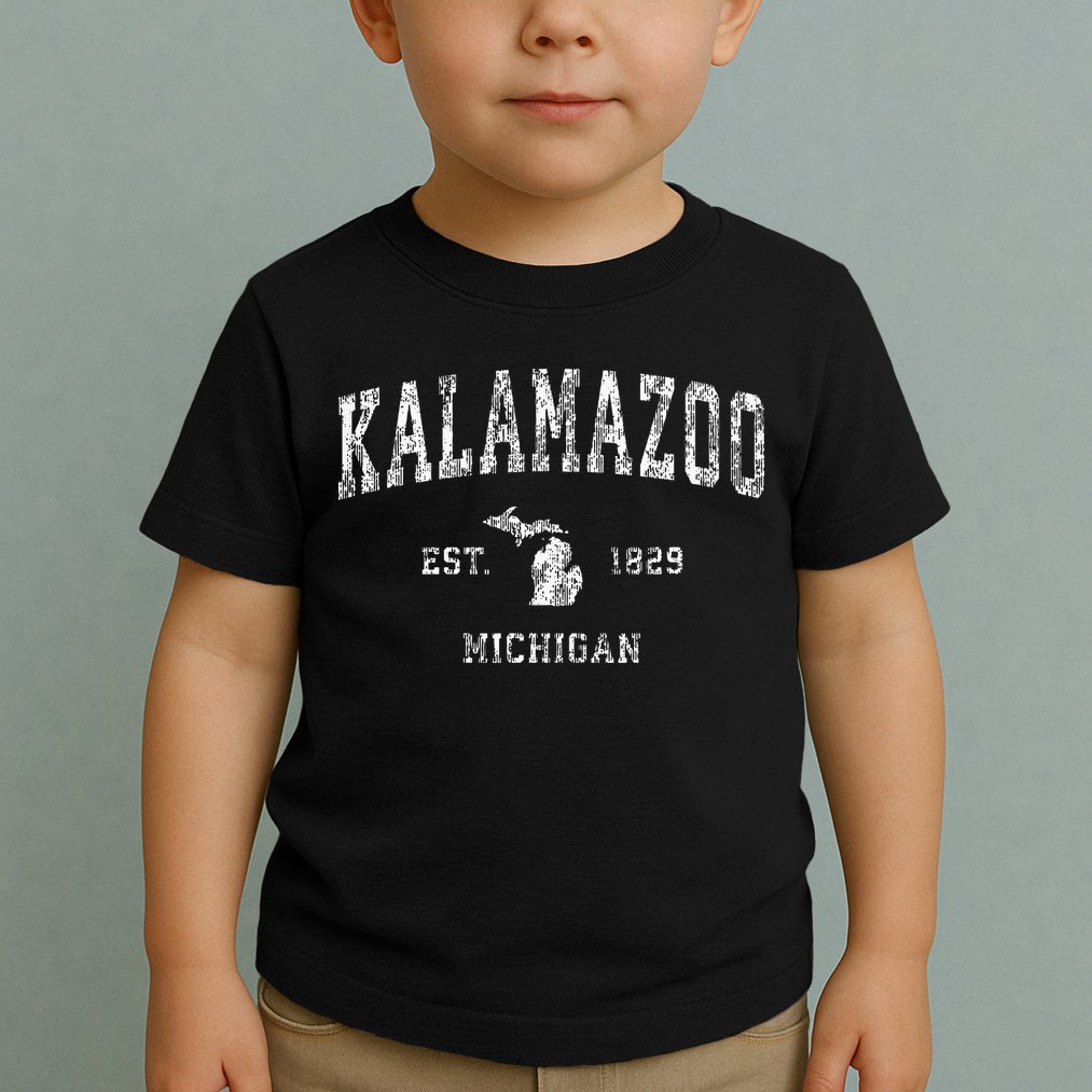 Kalamazoo Michigan Mi Vintage Athletic Sports Design Toddler T-Shirt