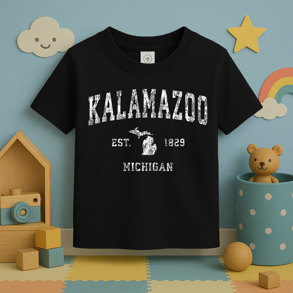 Kalamazoo Michigan Mi Vintage Athletic Sports Design Toddler T-Shirt
