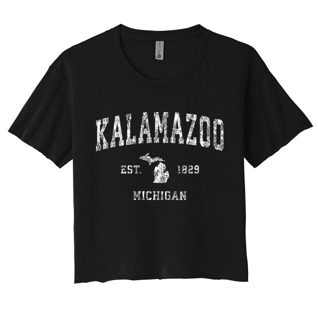Kalamazoo Michigan Mi Vintage Athletic Sports Design Crop Top