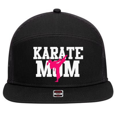 Karate Mom Mother's Day Martial Arts Kickboxing Taekwondo 7 Panel Mesh Trucker Snapback Hat