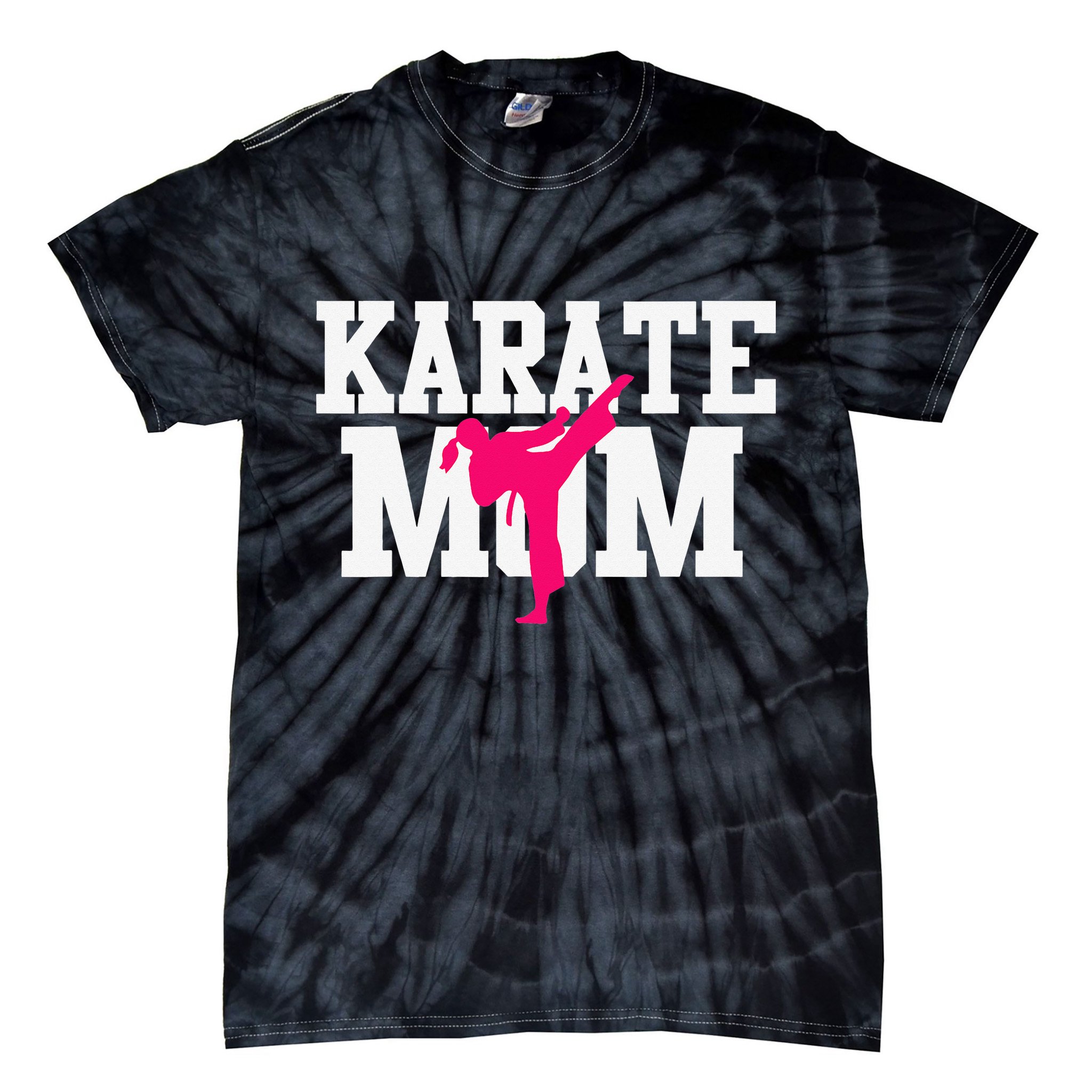 Karate Mom Mother's Day Martial Arts Kickboxing Taekwondo Tie-Dye T-Shirt